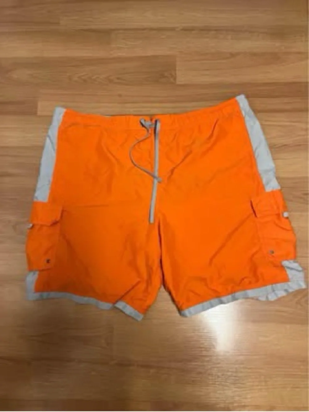 Roundtree & Yorke Men's Orange Cargo Swim Shorts with Contrast Trim size 1X